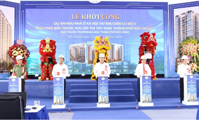 Bắc Ninh khởi công dự án nhà ở xã hội, đáp ứng chỗ ở cho gần 1.000 người